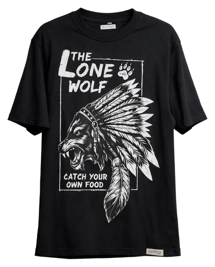 Black LONE WOLF Graphic T-Shirt