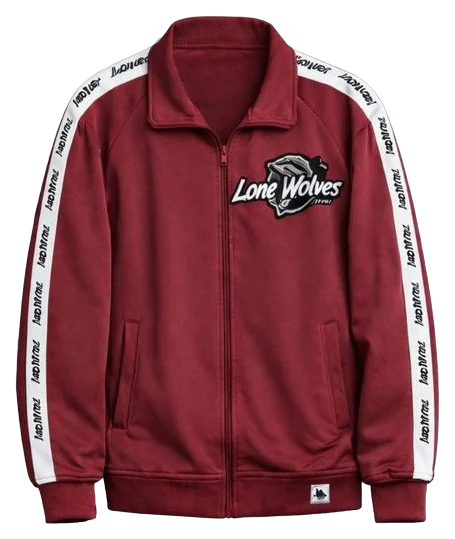 Maroon LONE WOLF premium Track Suit (Top Only)